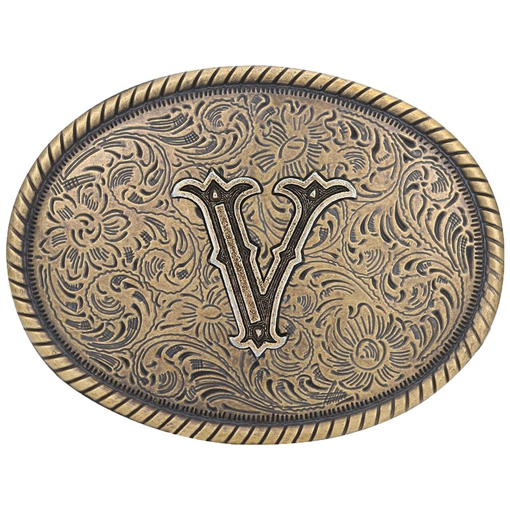 8714 Western Belt Buckle - Initial Letter ABCDJRM to Z Cowboy Belt Buckles